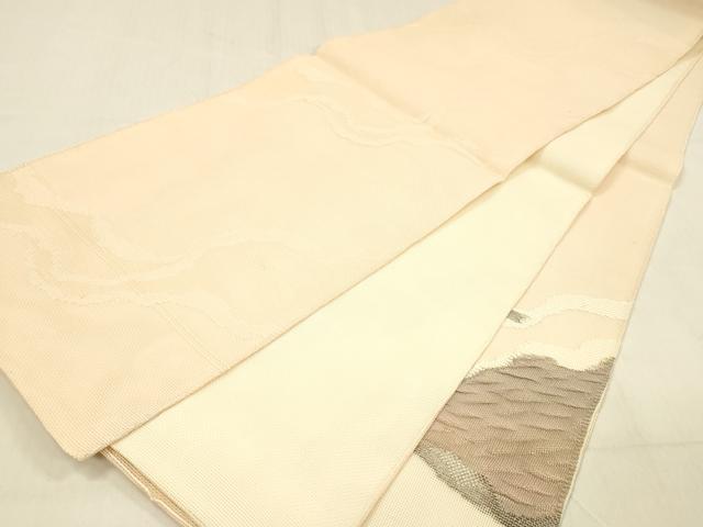 平和屋着物＊夏物　太鼓柄　本袋帯　流水文　銀糸　正絹　逸品　DABB3629cm