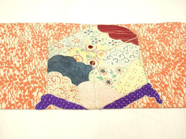 平和屋着物＊夏物 アンティーク 大正ロマン 中国三大刺繍 相良刺繍 九寸名古屋帯 手描き 駒刺繍 器物花文 金銀糸 正絹 逸品 DABB3630cm
