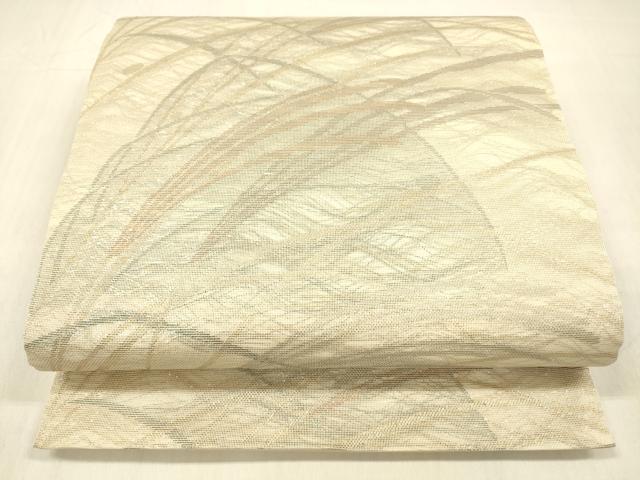 平和屋着物＊夏物　六通柄袋帯　草葉文　金糸　正絹　逸品　DABB3850cm