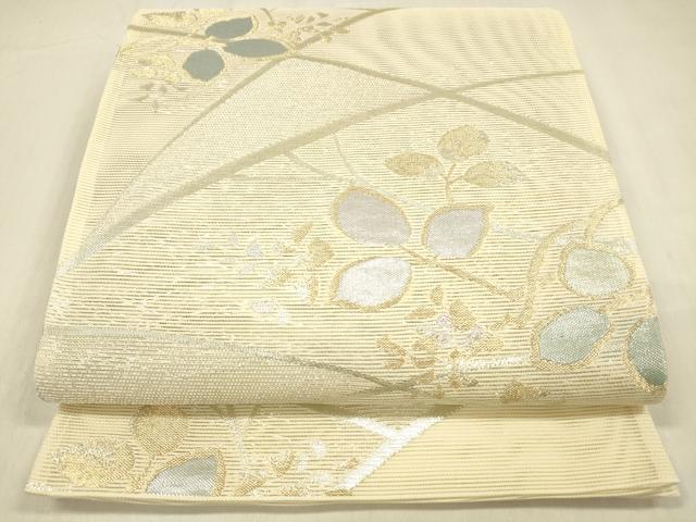 平和屋着物＊夏物　六通柄袋帯　こかげ　金銀糸　正絹　逸品　DABB3984cm