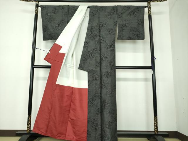 平和屋着物●本場大島紬　花丸文　正絹　逸品　DABB4324ps_2