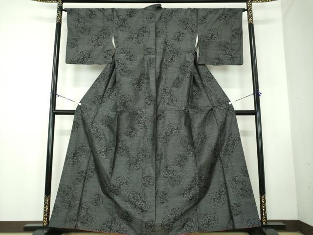 平和屋着物●本場大島紬　花丸文　正絹　逸品　DABB4324ps_1