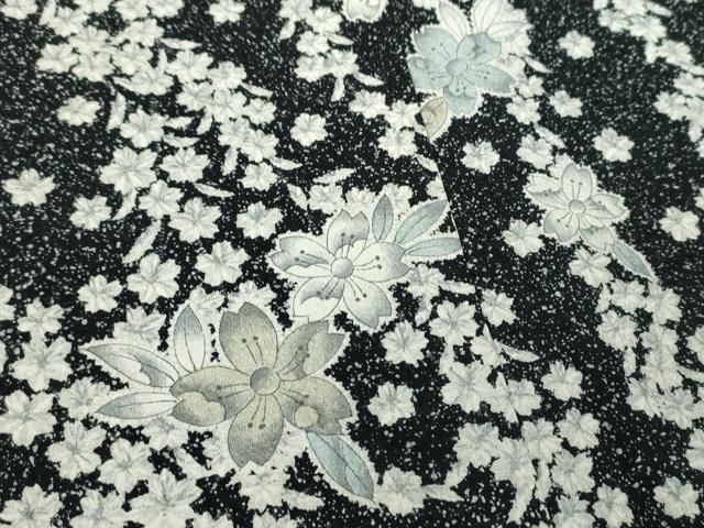 平和屋着物●訪問着　絞り　辻が花　黒地　たたき染め　正絹　逸品　DABB4331ps 平和屋着物○訪問着 絞り 辻が花 黒地 たたき染め 正絹 逸品