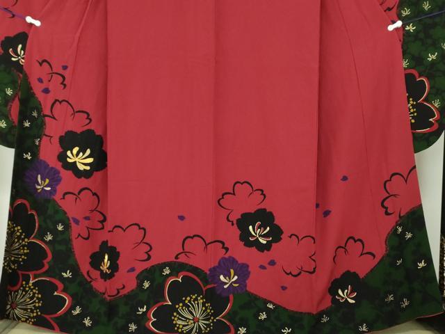 平和屋着物●豪華振袖　駒刺繍　舞花文　金彩　正絹　逸品　DABB4338ps 平和屋着物○豪華振袖 駒刺繍 舞花文 金彩 正絹 逸品 DABB4338ps