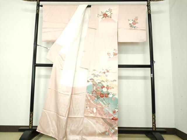 平和屋着物●創業460年・千總　訪問着　御所車花文　暈し染め　金彩　正絹　逸品　DABB4385ps_1