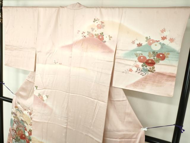 平和屋着物●創業460年・千總　訪問着　御所車花文　暈し染め　金彩　正絹　逸品　DABB4385ps_2