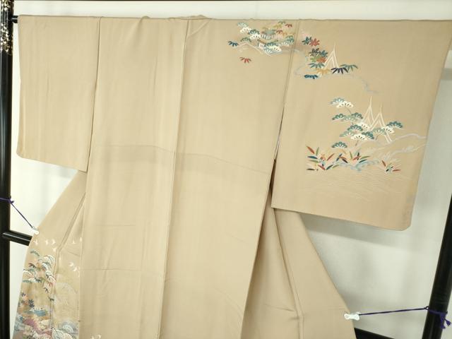平和屋着物●訪問着　渡橋花鳥風景　暈し染め　金彩　正絹　逸品　DABB4444ps_2