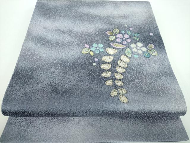 平和屋着物●太鼓柄袋帯　絞り　辻が花　銀通し地　正絹　逸品　DABB4502ps