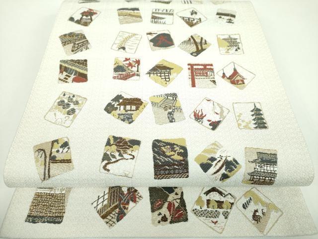 平和屋着物●六通柄袋帯　唐織　西陣千二百織　日本風景　金糸　正絹　逸品　DABB4507ps 18,720円
