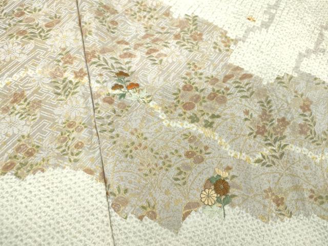 平和屋着物●訪問着　絞り　刺繍　雲取り花文　金彩　鈴乃屋扱い　正絹　逸品　DABB4570ps 平和屋着物○訪問着 絞り 刺繍 雲取り花文 金彩 鈴乃屋扱い 正絹