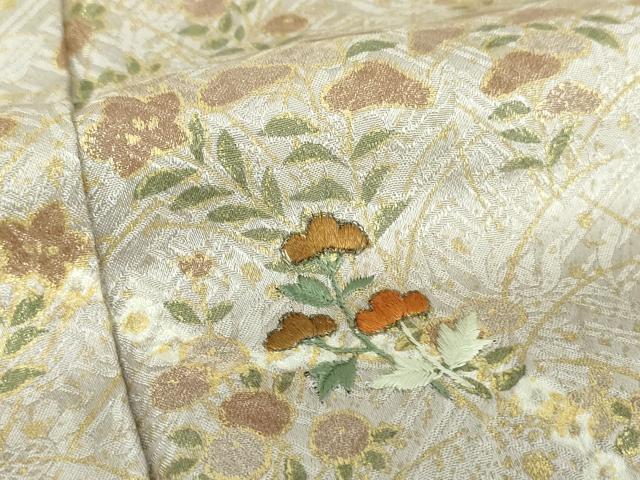 平和屋着物●訪問着　絞り　刺繍　雲取り花文　金彩　鈴乃屋扱い　正絹　逸品　DABB4570ps 平和屋着物○訪問着 絞り 刺繍 雲取り花文 金彩 鈴乃屋扱い 正絹