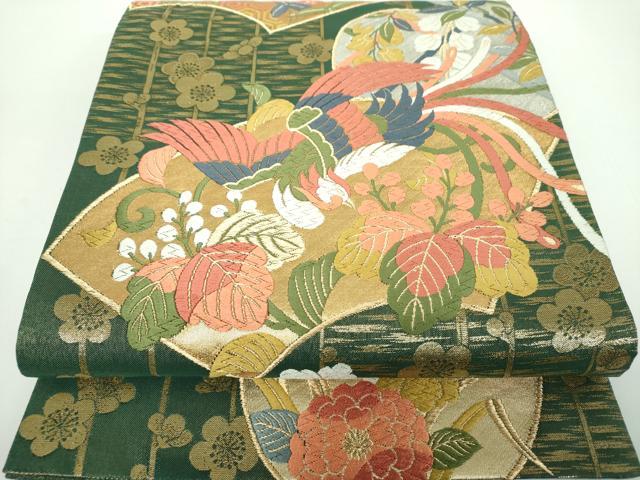 平和屋着物●人間国宝　五代　田畑喜八　六通柄袋帯　唐織　地紙鳳凰花文　金銀糸　正絹　逸品　DABB4646ps 25,397円