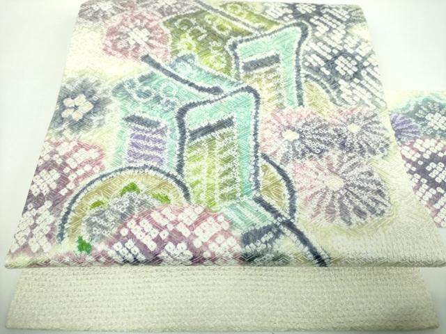 平和屋着物●名門　藤娘きぬたや・総絞り　九寸名古屋帯　御所車花文　正絹　逸品　DABB4686ps 平和屋着物○名門 藤娘きぬたや・総絞り 九寸名古屋帯 御所車花文 正絹