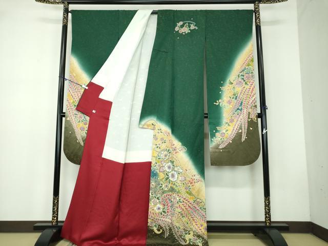 平和屋着物○豪華振袖 絞り 辻が花 暈し染め 金通し地 正絹 逸品