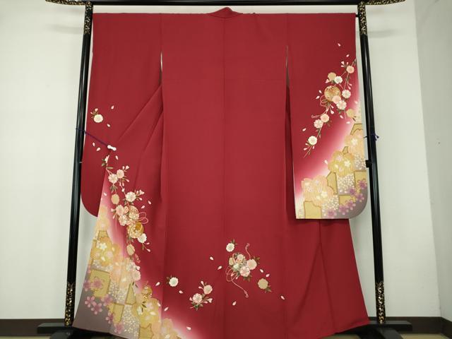 平和屋着物●豪華振袖　刺繍　桜手毬　暈し染め　金彩　やまと誂製　正絹　逸品　DABB4728ps