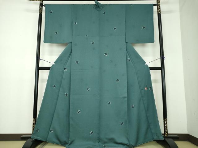 平和屋着物●北大路魯山人　小紋　ろうけつ染め　笹竹丸文　正絹　逸品　未使用　DABB4893ps_1