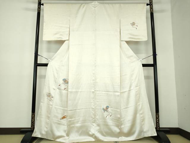 平和屋着物●訪問着　総刺繍　宝尽くし楽器花文　正絹　逸品　未使用　DABB4894ps_1