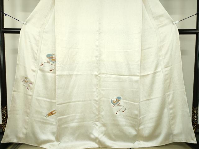 平和屋着物●訪問着　総刺繍　宝尽くし楽器花文　正絹　逸品　未使用　DABB4894ps_4