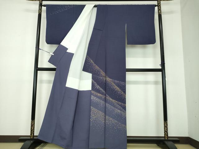 平和屋着物○人間国宝 福田喜三郎 訪問着 霞文 箔散らし 暈し染め 金彩