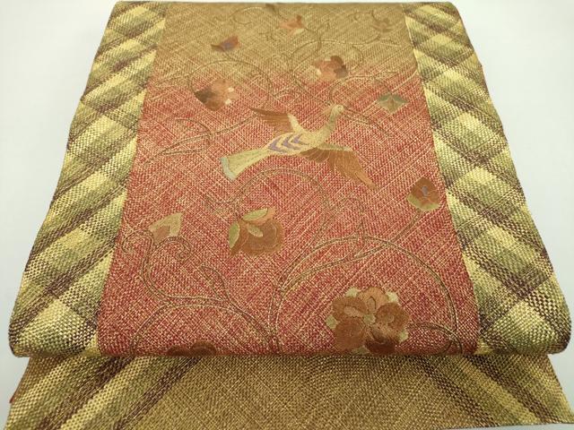 平和屋着物○ひなや工房 くむ・あむ・おる 伊豆蔵明彦 太鼓柄袋帯 刺繍 