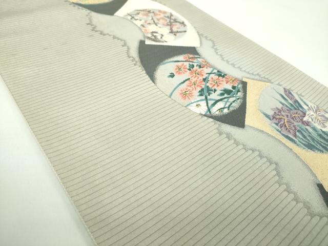 平和屋着物●西陣　じゅらく謹製　六通柄袋帯　地紙吉祥花丸文　金銀糸　引箔　正絹　逸品　DABB4999ps 平和屋着物○西陣 じゅらく謹製 六通柄袋帯 地紙吉祥花丸文 金銀糸
