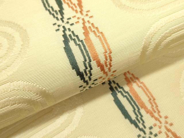 平和屋着物●本場筑前博多織　八寸名古屋帯　変わり間道　正絹　逸品　DABB7119op_2