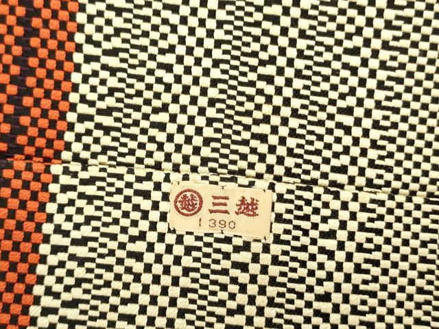平和屋着物●本場筑前博多織　八寸名古屋帯　間道　三越扱い　正絹　逸品　DABB7254op_4