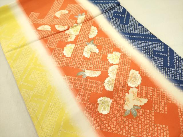 平和屋着物●アンティーク　大正ロマン　両面　六通柄京袋帯　刺繍　風景花文　引き抜き帯　金彩　正絹　逸品　DABB7336op_6