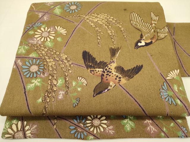 平和屋着物●訪問着　刺繍　霞飛鶴文　暈し染め　金彩　正絹　逸品　CABE2151yc 平和屋着物○訪問着 刺繍 霞飛鶴文 暈し染め 金彩 正絹 逸品