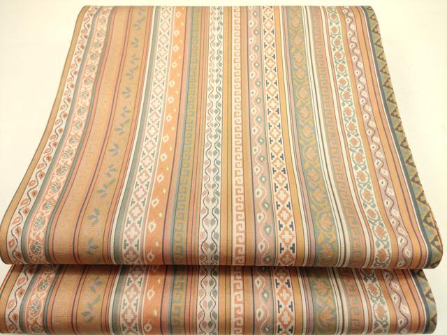 平和屋着物●六通柄袋帯　紬地　丸間道　正絹　逸品　DABB3190cm 平和屋着物○六通柄袋帯 紬地 丸間道 正絹 逸品 DABB3190cm 【公式通販】