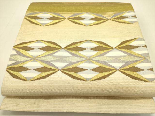 平和屋着物●太鼓柄袋帯　すくい織　抽象文様　金糸　正絹　逸品　DABB7393op 19,469円