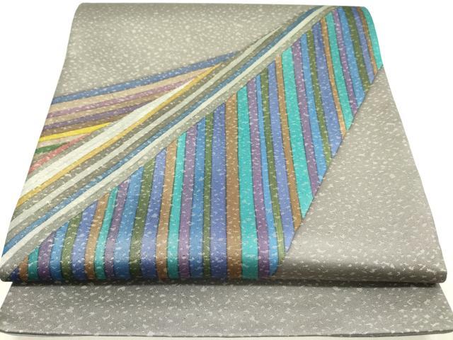 平和屋着物●染色作家　斉藤三才　太鼓柄袋帯　幾何学文様　正絹　逸品　DABB7515op