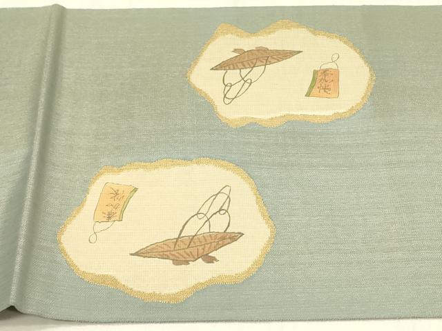 平和屋着物●二代目　寺嶋保二　太鼓柄袋帯　大津絵　金糸　正絹　逸品　DABB7533op_6