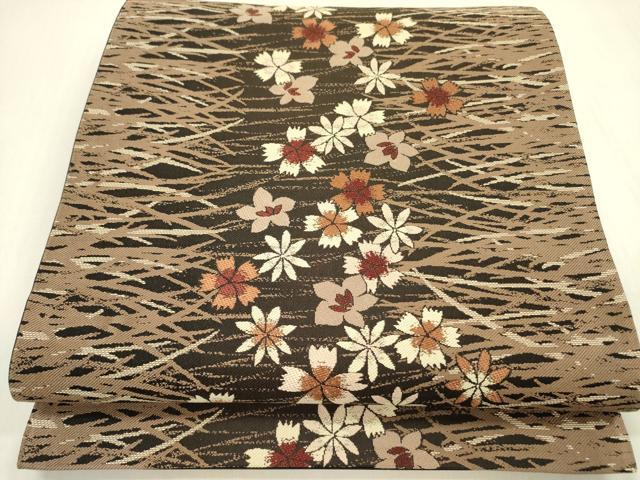 平和屋着物●こむさでもーど・COMME CA DU MODE　六通柄袋帯　舞桜　芝　やまと誂製　正絹　逸品　DABB7555op