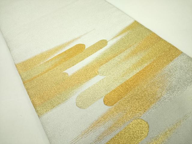 平和屋着物●爪掻き本綴れ　太鼓柄袋帯　霞文　金銀糸　正絹　逸品　DABB7690op