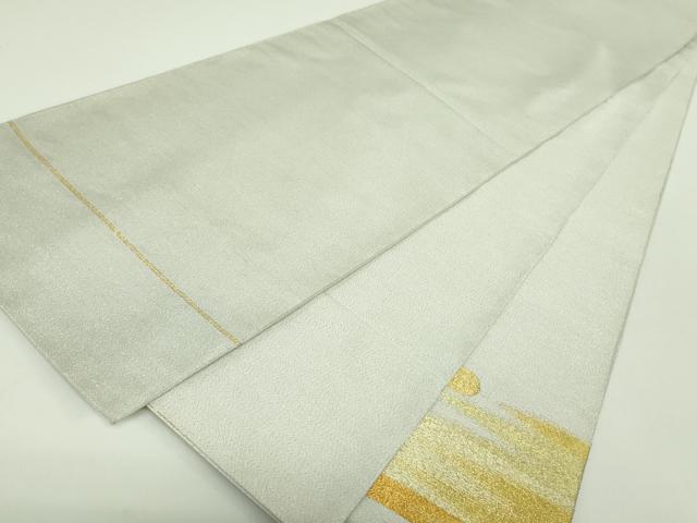 平和屋着物●爪掻き本綴れ　太鼓柄袋帯　霞文　金銀糸　正絹　逸品　DABB7690op