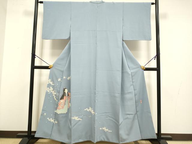 平和屋着物▽お召　単衣　縞浪漫　反端付き　正絹　逸品　AABG8663jh 平和屋着物▽お召 単衣 縞浪漫 反端付き 正絹 逸品 AABG8663jhの通販は