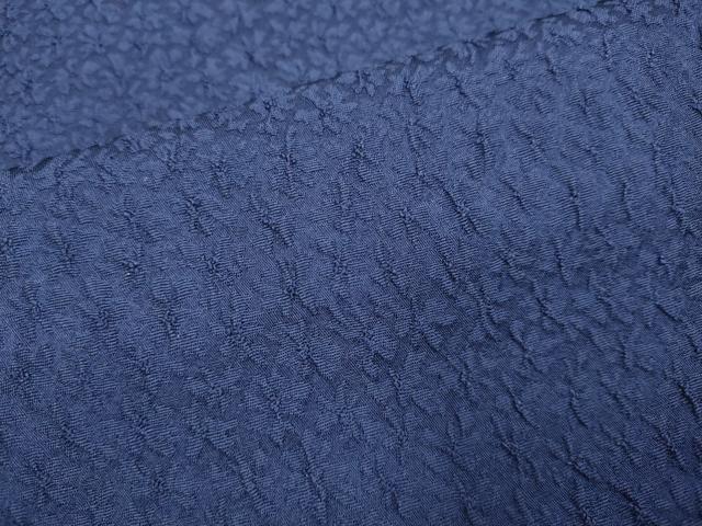 平和屋着物●上質な色無地　ふくれ織　霞地紋　鉄紺色　正絹　逸品　DABB9656du 平和屋着物○上質な色無地 ふくれ織 霞地紋 鉄紺色 正絹 逸品