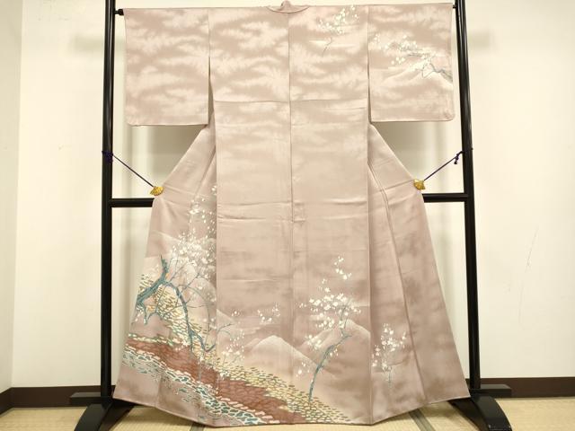 平和屋着物○訪問着 枝花文 暈し染め 金彩 正絹 逸品 DABB9664du