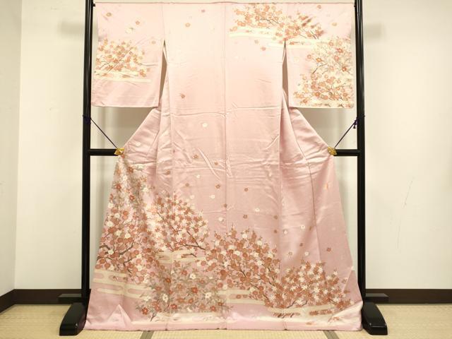 平和屋着物●十日町老舗ブランド　吉澤友禅　吾妻徳穂　訪問着　駒刺繍　エ霞枝花文　金彩　ロング丈　正絹　逸品　DABB9667du 38,131円