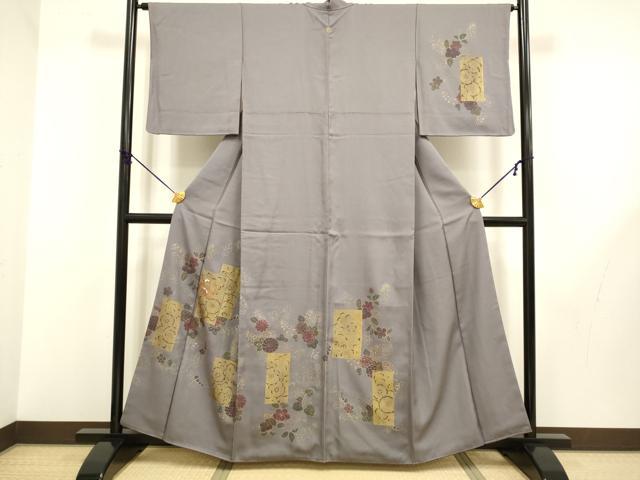 平和屋着物●訪問着　刺繍　辻が花　金彩　正絹　逸品　DABB9746du