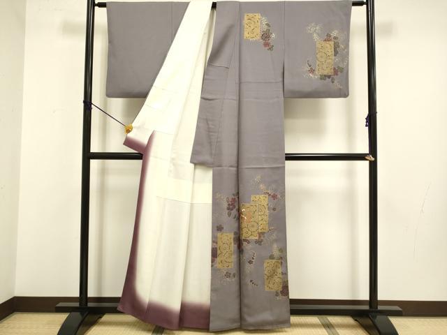 平和屋着物●訪問着　刺繍　辻が花　金彩　正絹　逸品　DABB9746du_1