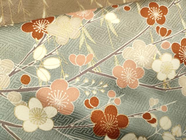 平和屋着物●訪問着　駒刺繍　枝花文　暈し染め　金彩　正絹　逸品　DABB9778du_7