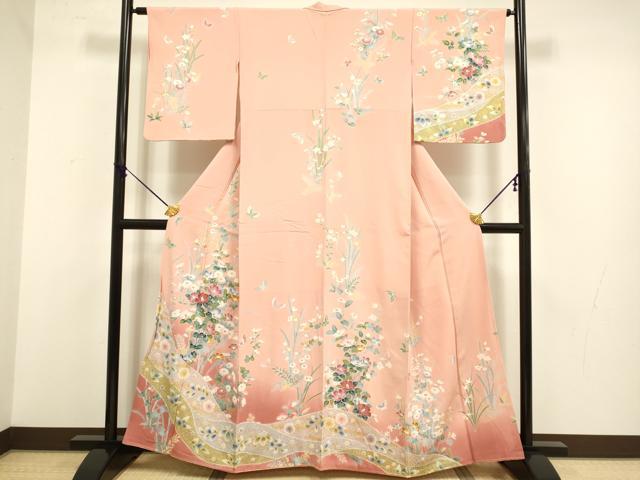 平和屋着物○訪問着 絞り 辻が花 花蝶文 暈し染め 金彩 正絹 逸品