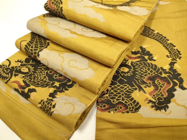 平和屋着物●織物一筋名門　織悦　全通柄　本袋帯　飛鳥文　正絹　逸品　DABD0252op 平和屋着物○織物一筋名門 織悦 全通柄 本袋帯 動物吉祥