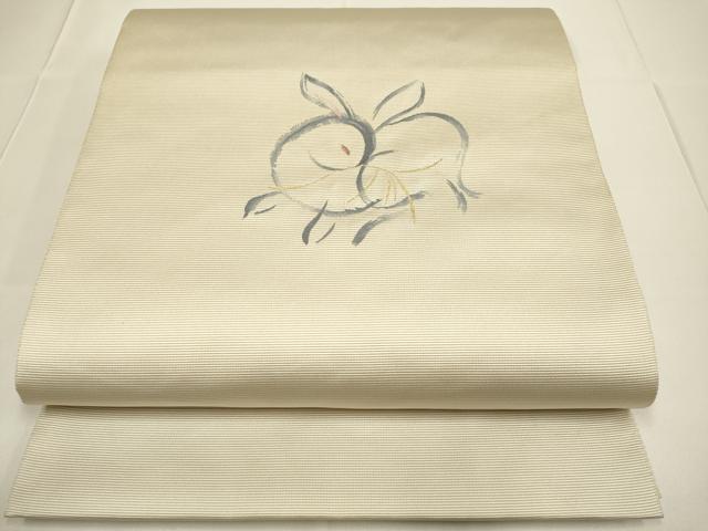 平和屋着物●西陣　とみや織物謹製　とみや帯　定通隆祥　太鼓柄袋帯　卯　金糸　正絹　逸品　DABB9806du