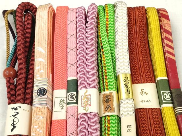 平和屋着物●和装小物　帯締め10本セット　礼装用　手組紐　組紐　レザー　銀糸　小田急・高島屋・三越扱い　逸品　未使用　DABC1026zzz