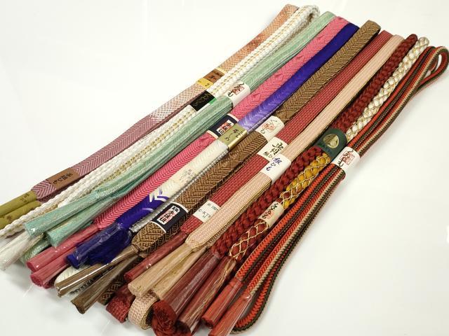 平和屋着物●和装小物　帯締め10本セット　手組紐　組紐　笹浪組　金糸　逸品　未使用　DABC1034zzz