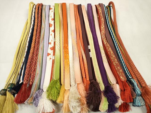 平和屋着物●和装小物　帯締め20本セット　高麗組　笹浪組　たこ足房　飾り玉　金糸　逸品　DABC1057zzz 平和屋着物○和装小物 帯締め20本セット 高麗組 笹浪組 たこ足房 飾り