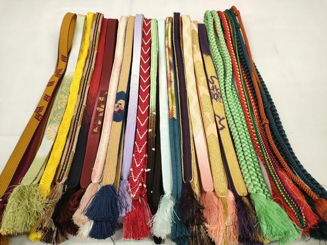 平和屋着物●和装小物　帯締め20本セット　高麗組　笹浪組　金糸　逸品　DABC1060zzz